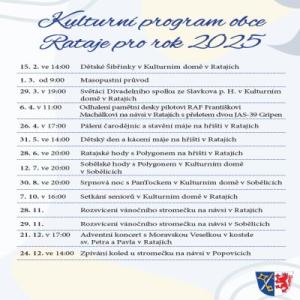 Plán akcí obce Rataje na rok 2025 1